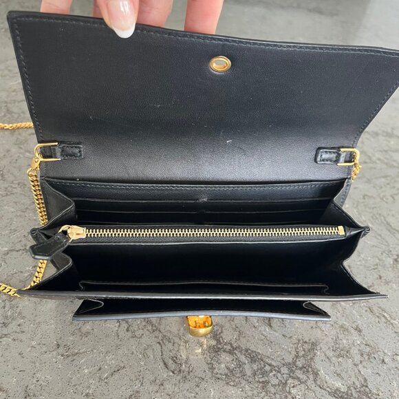 ALEXANDER MCQUEEN GOLD CALF LEATHER SKULL WOC - Picture 5 of 6